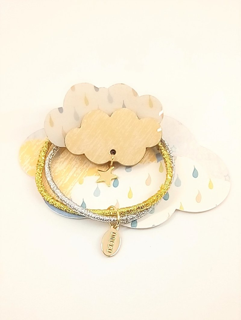 cloudヘアゴム(YW) - 髮飾 - 木頭 黃色