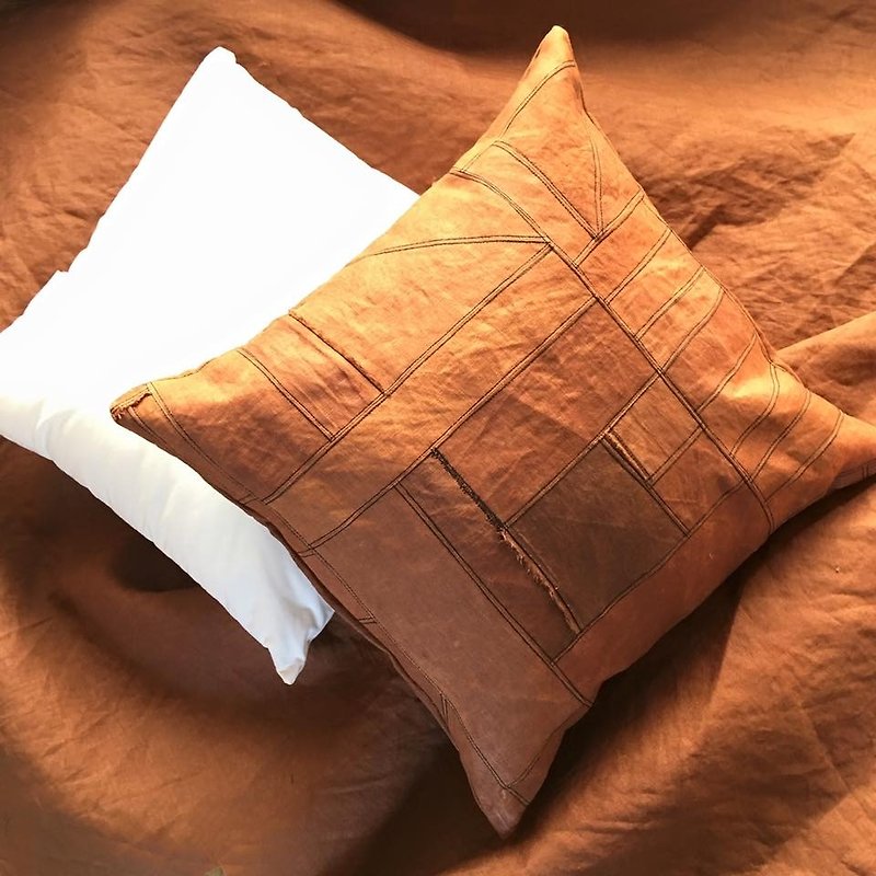 Cushion cover of persimmon linen - Pillows & Cushions - Cotton & Hemp Brown