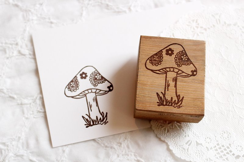 變形蟲蘑菇 木頭印章 - 印章/印台 - 木頭 