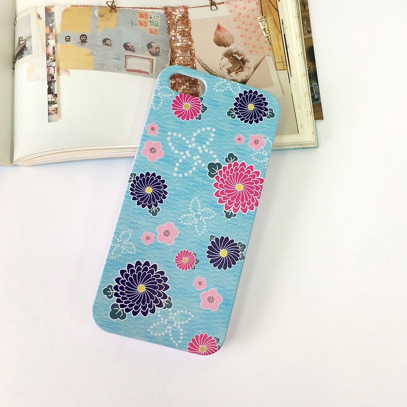 Japan Kimono Light Blue Pattern Print Soft / Hard Case for iPhone 7 case, iPhone 7 Plus case, iPhone 6/6S, iPhone 6/6S Plus, Samsung Galaxy Note 7 case, Note 5 case, S7 Edge case, S7 case - อื่นๆ - กระดาษ 