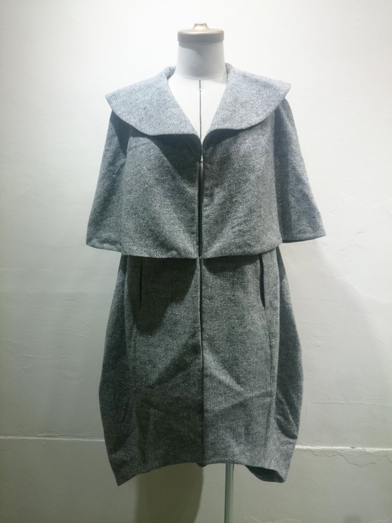 Sample sale 日本毛料鐘型大斗篷 銀河星光 - 女大衣/外套 - 其他材質 灰色