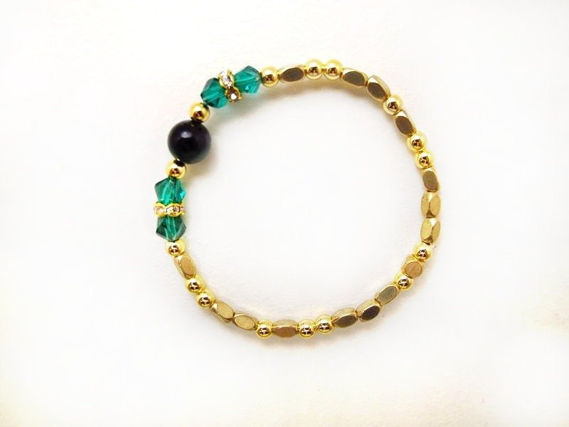 May. May birthstone_emerald - Bracelets - Other Materials Green