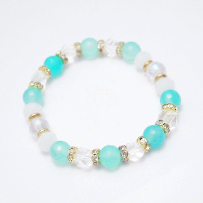 [MUCHU Mu orange] friendship. Blue lake natural stone crystal bracelet / bracelet FB022 - Bracelets - Other Materials Blue