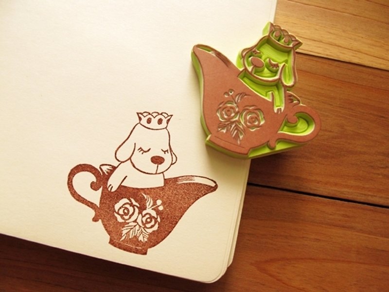 Apu handmade stamp with cute afternoon tea stamp - Stamps & Stamp Pads - Rubber 