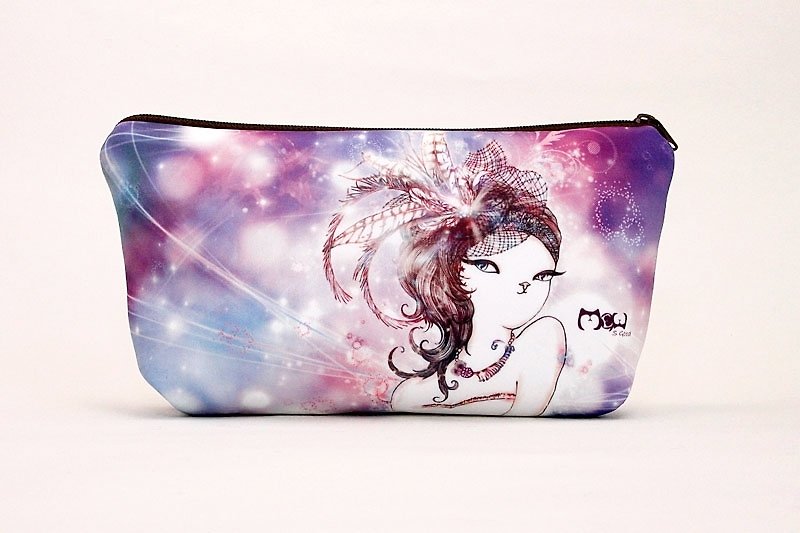 Meow good illustration wind Cosmetic / Pencil - Fashion Cat - Toiletry Bags & Pouches - Other Materials Blue