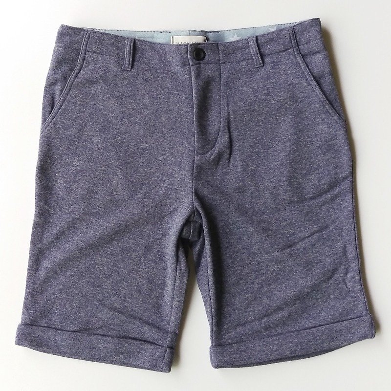 Knitted elastic knee shorts - กางเกงขายาว - วัสดุอื่นๆ สีน้ำเงิน