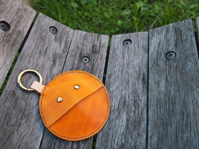 小精靈扣環零錢包(暖黃) Pacman Coin Holder - 零錢包/小錢包 - 真皮 橘色