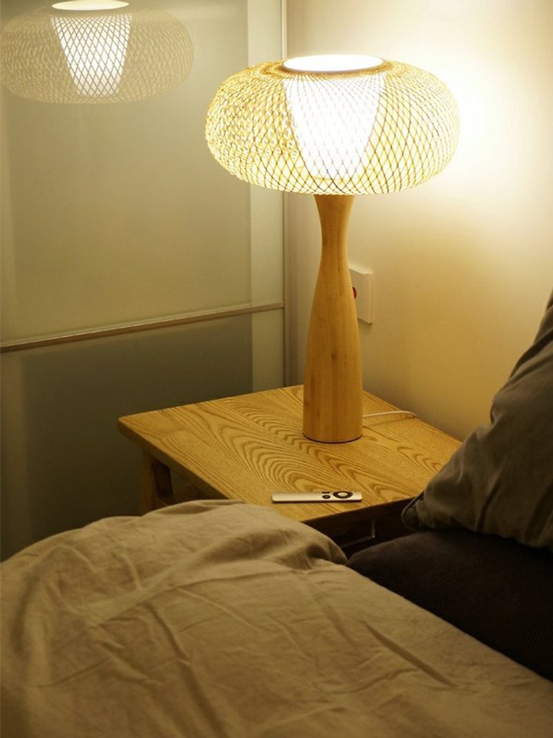 木入三分。竹編檯燈（大號） 日式檯燈 北歐風格 現代簡約-A0005 - 照明・ランプ - 竹製 ゴールド