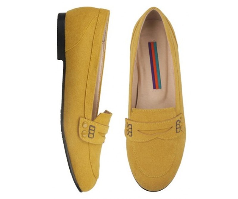 【韓國品牌】SPUR 可拆卸帶平底鞋 EF8200 MUSTARD - 女款休閒鞋 - 人造皮革 黃色