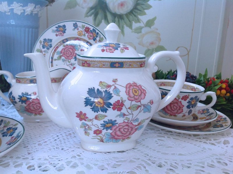 ♥ ♥ Annie mad British antiquities, ceramics Peony flower tea, coffee pots ~ ~ For a new stock dishwasher oven - a new inventory - Teapots & Teacups - Other Materials Multicolor