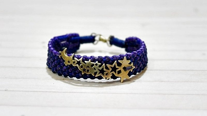 Thai Silk Wax X Brass <Star Moon> //You can choose colors //=>Limit X1 - Bracelets - Wax Purple
