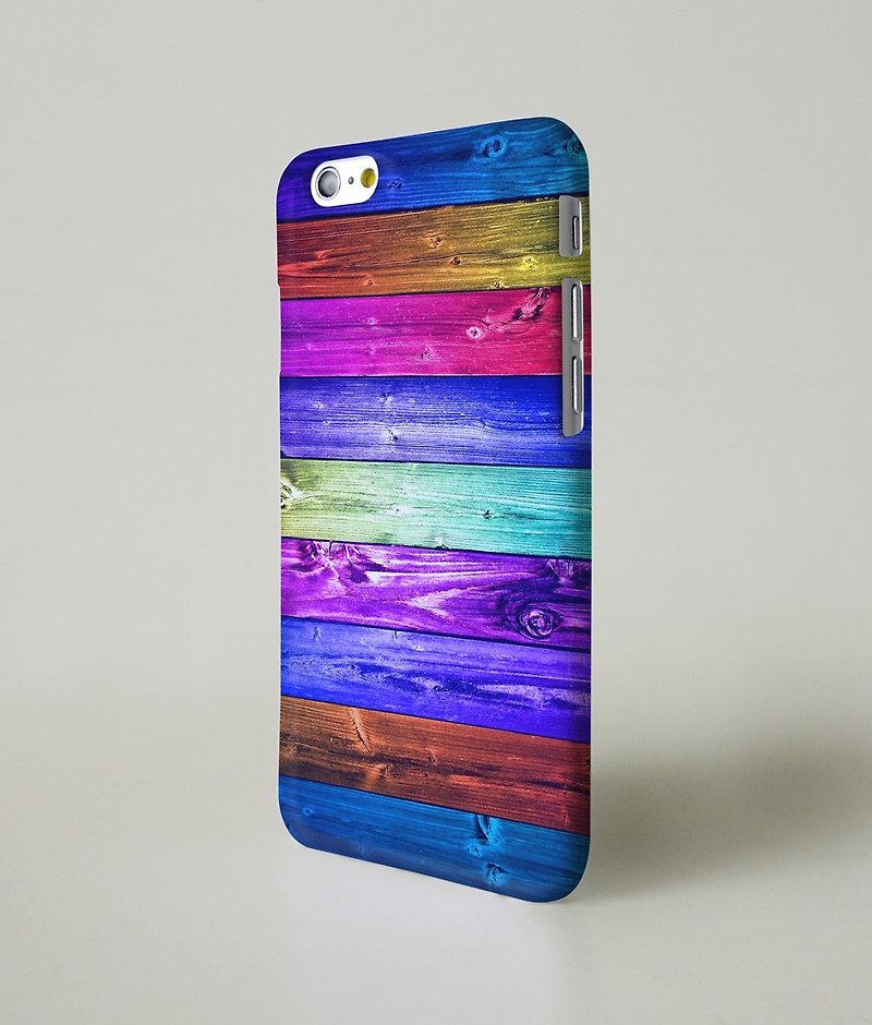 Rainbow Print Wood Pattern 3D Full Wrap Phone Case, available for  iPhone 7, iPhone 7 Plus, iPhone 6s, iPhone 6s Plus, iPhone 5/5s, iPhone 5c, iPhone 4/4s, Samsung Galaxy S7, S7 Edge, S6 Edge Plus, S6, S6 Edge, S5 S4 S3  Samsung Galaxy Note 5, Note 4, Note - Other - Plastic 