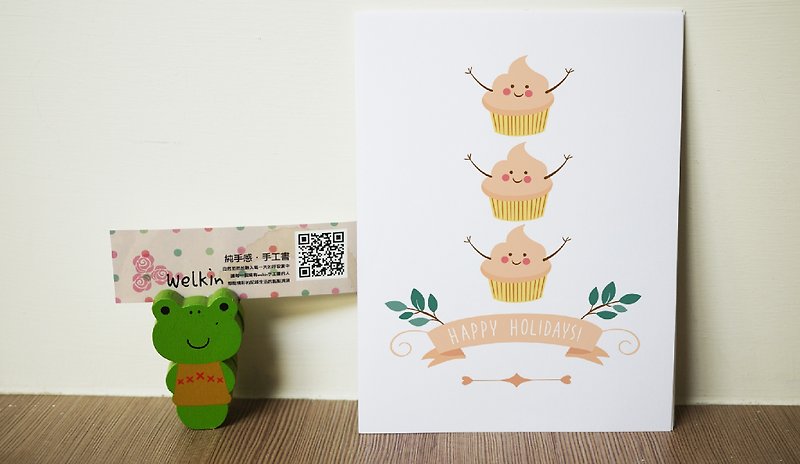☆ ° ° Rococo strawberry WELKIN Hands Series _ Hand Postcard forest friends - Cupcakes - การ์ด/โปสการ์ด - กระดาษ 