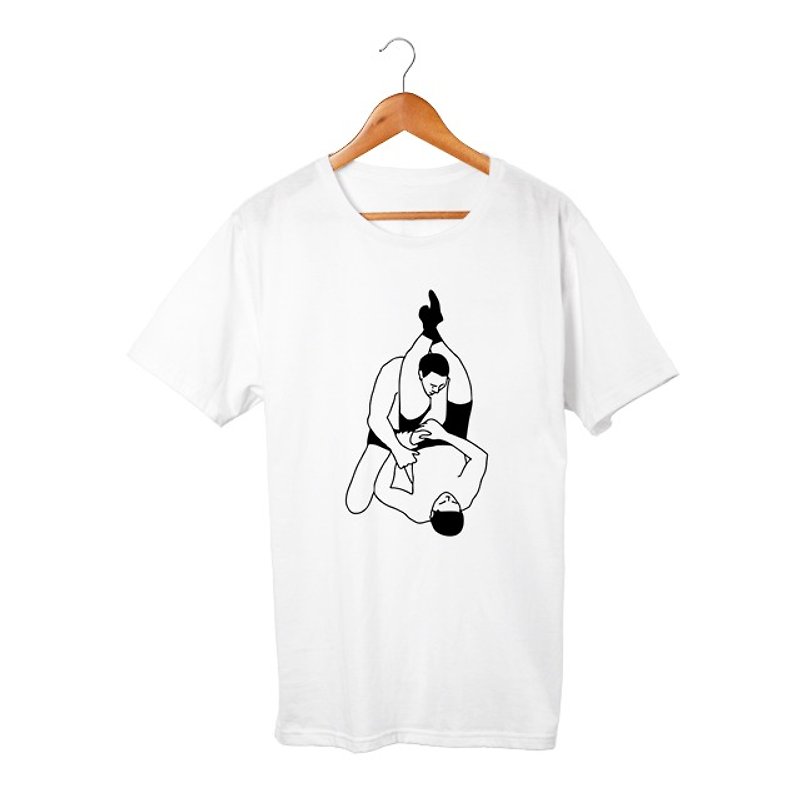 トライアングルチョーク T-shirt - 男 T 恤 - 棉．麻 白色