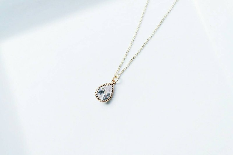 "Heart-warming series" grandmother's collection of very fine water droplets zircon clavicle chain - สร้อยคอทรง Collar - เครื่องเพชรพลอย 