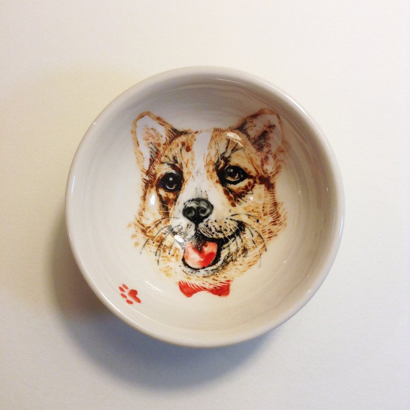 Painted small cup - Corgi - ถ้วย - วัสดุอื่นๆ สีนำ้ตาล