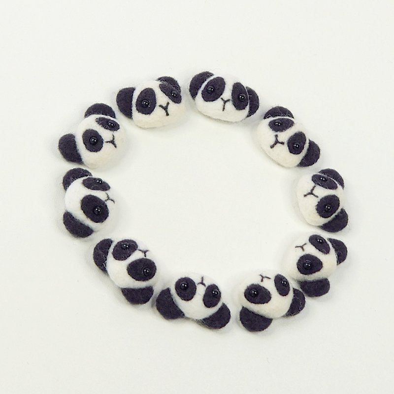 Panda   Wool felt, Handmade, Accessories, Wildlife Series - พวงกุญแจ - ขนแกะ 