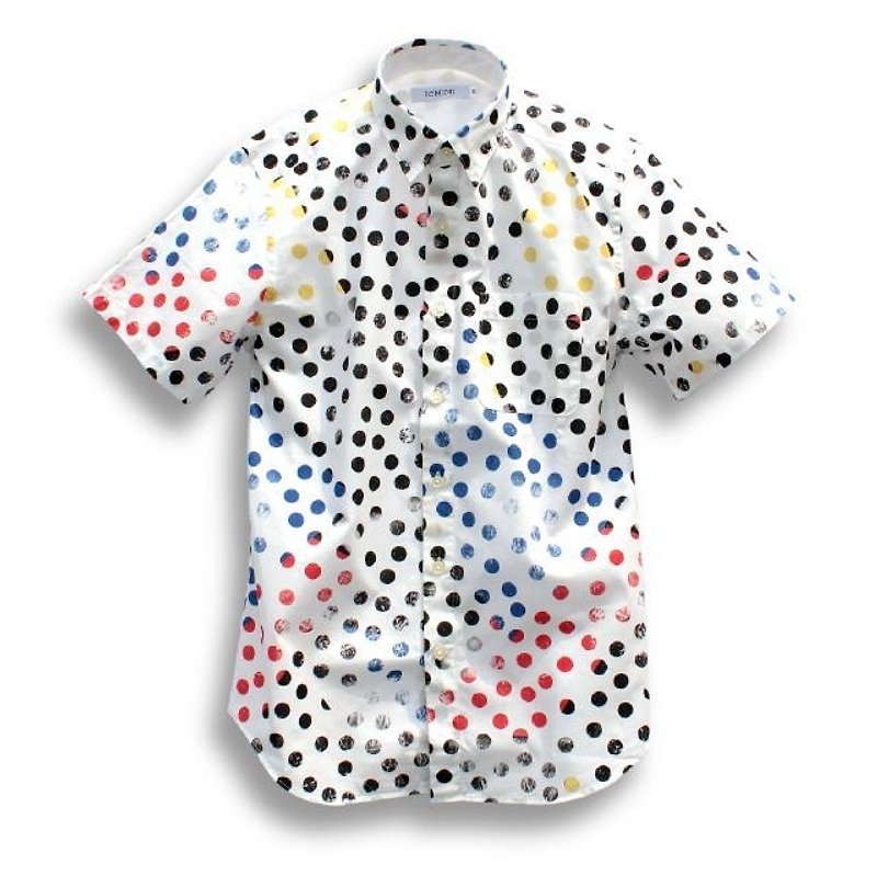 Japanese brands sold exclusively ICHIMI- little shirt stamped - เสื้อเชิ้ตผู้ชาย - วัสดุอื่นๆ ขาว