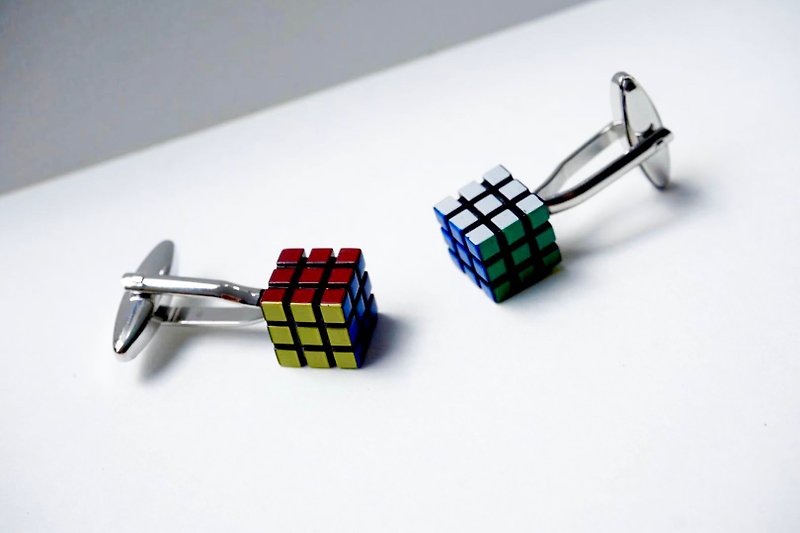 RUBIK'S CUBE CUFFLINKS - Cuff Links - Other Metals Multicolor