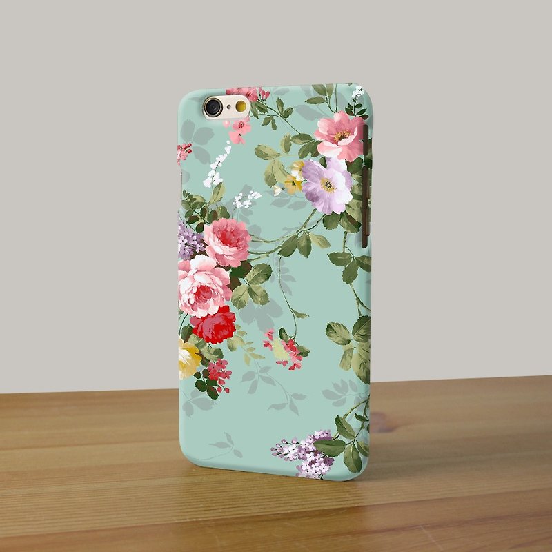 mint rose pattern 08 3D Full Wrap Phone Case, available for  iPhone 7, iPhone 7 Plus, iPhone 6s, iPhone 6s Plus, iPhone 5/5s, iPhone 5c, iPhone 4/4s, Samsung Galaxy S7, S7 Edge, S6 Edge Plus, S6, S6 Edge, S5 S4 S3  Samsung Galaxy Note 5, Note 4, Note 3,  N - Phone Cases - Plastic Green