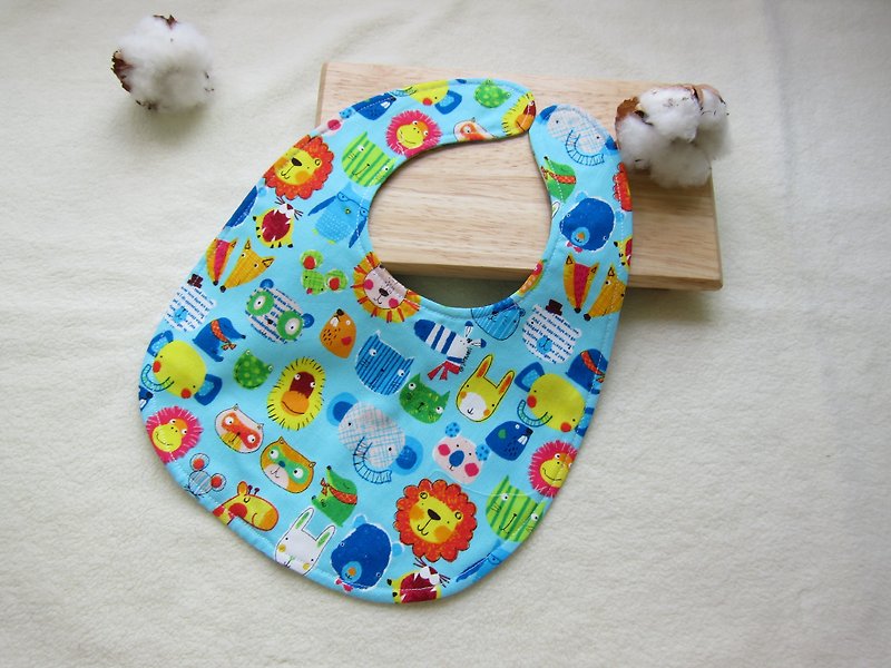 123 Zoo - cotton baby bibs, bibs (blue) - Baby Gift Sets - Other Materials Blue