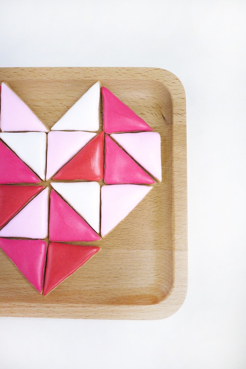 Triangular puzzle biscuit combination by anPastry - Handmade Cookies - Fresh Ingredients Red