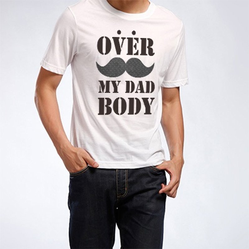 [OverDadBody] Steel Daddy T - Unisex Hoodies & T-Shirts - Cotton & Hemp White