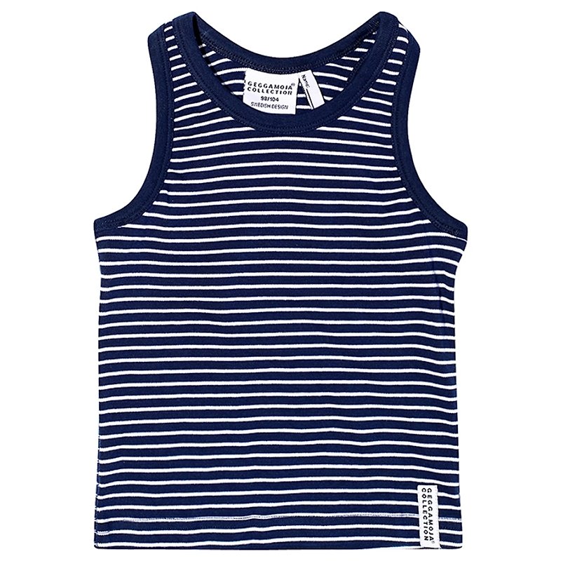 Nordic organic cotton children's blue and white striped vest - Tops & T-Shirts - Cotton & Hemp Blue