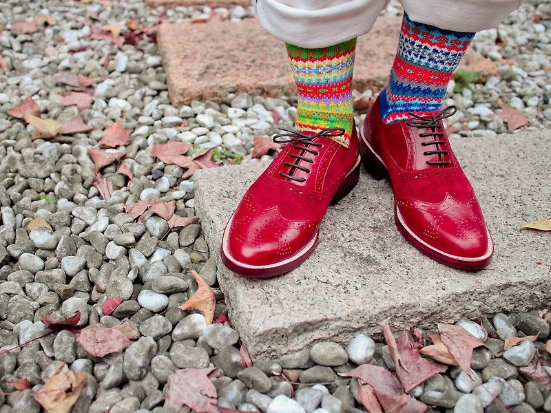 【4色】秋濃豐收祭！// 穀禾民族系粗線棉襪子 :::DAWN' make up your feet ::: - Socks - Cotton & Hemp Multicolor