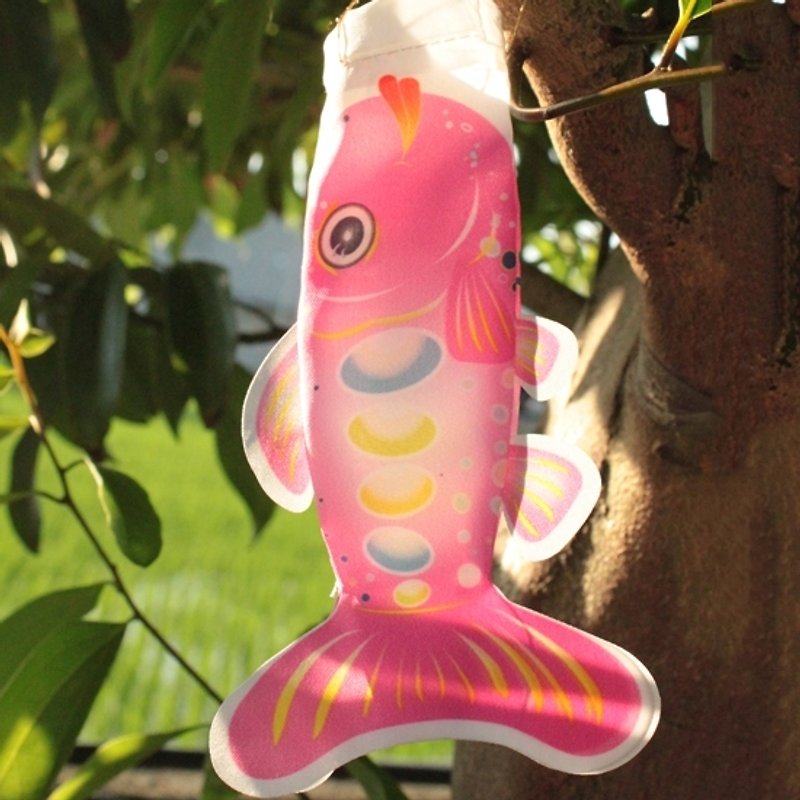 台灣鮭魚旗15CM (粉紅) - 擺飾/家飾品 - 其他材質 粉紅色