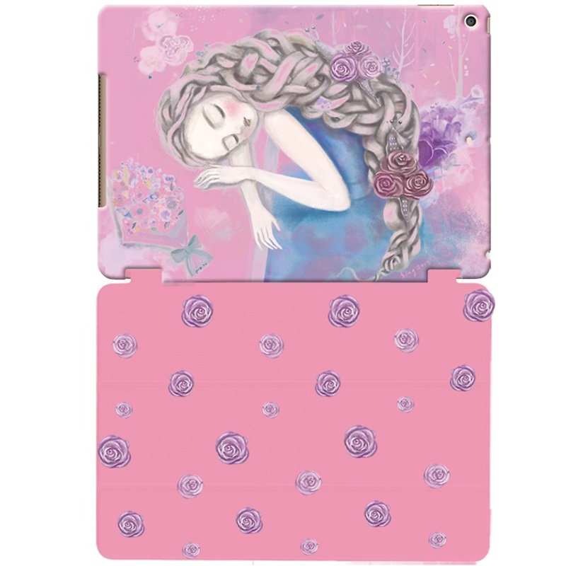 Hand-painted love series - slowly -tinting Lin Wenting - iPad Mini case - เคสแท็บเล็ต - พลาสติก สึชมพู