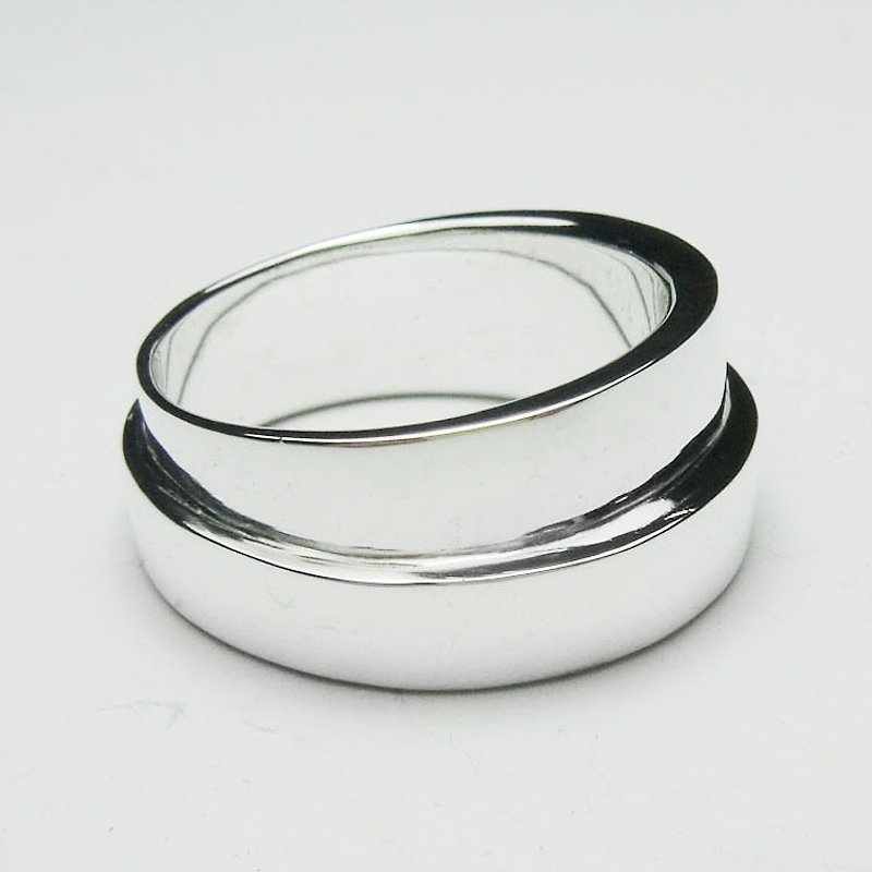 Customized ring-shaped ring T-Ring 925 sterling silver ring-64DESIGN - แหวนทั่วไป - เงินแท้ สีเงิน