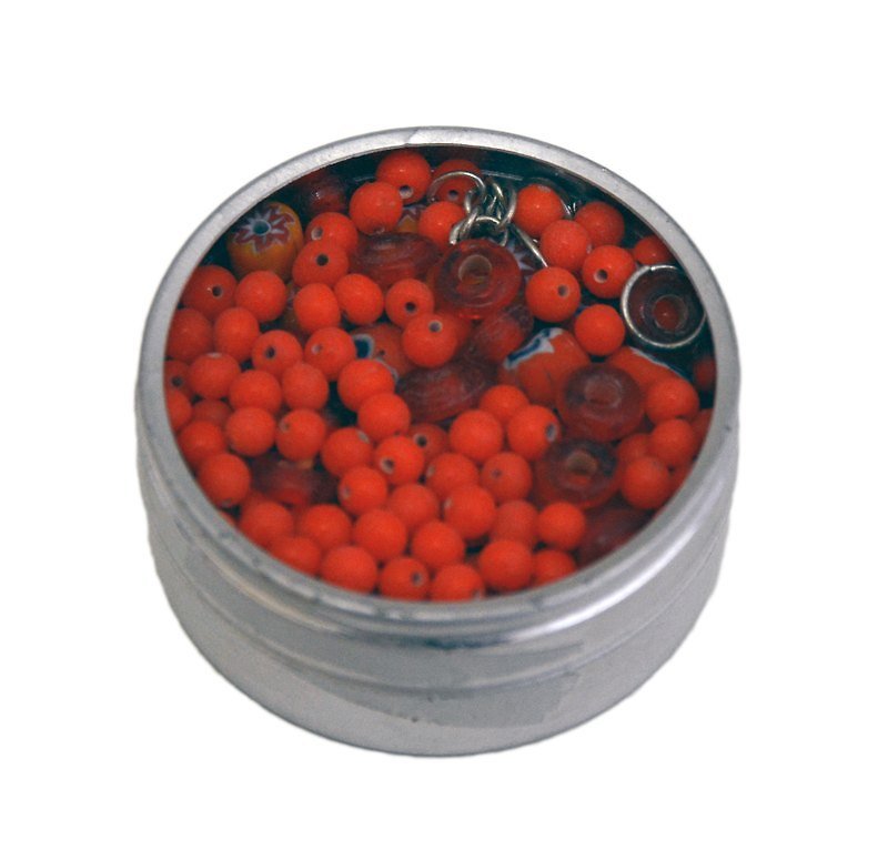 Glass necklace DIY material orange box _ _ fair trade - Metalsmithing/Accessories - Other Materials Orange