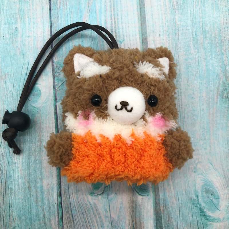 Shiba Inu four sizes knitted wool key case key storage key case - ที่ห้อยกุญแจ - ไฟเบอร์อื่นๆ สีกากี