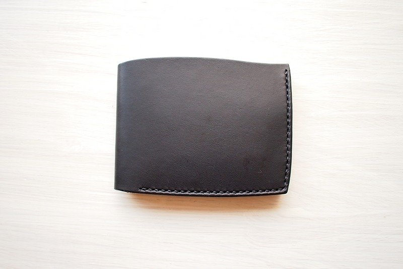 手工皮夾 黑色B款 - 長短皮夾/錢包 - 真皮 黑色