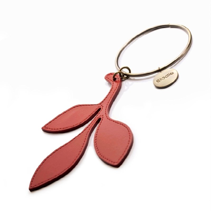 聖誕交換禮物。法式吊飾。限量飾品。生日禮物。女生禮物。定情禮物。浪漫巴黎。葉子吊飾 Accessories - 吊飾 - 真皮 紅色