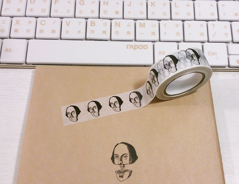 【莎士比亞先生毫不在乎】搞笑紙膠帶 - 紙膠帶 - 紙 白色