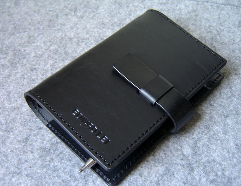 Plug-in leather loose-leaf notebook A7-Size black personality - สมุดบันทึก/สมุดปฏิทิน - หนังแท้ หลากหลายสี