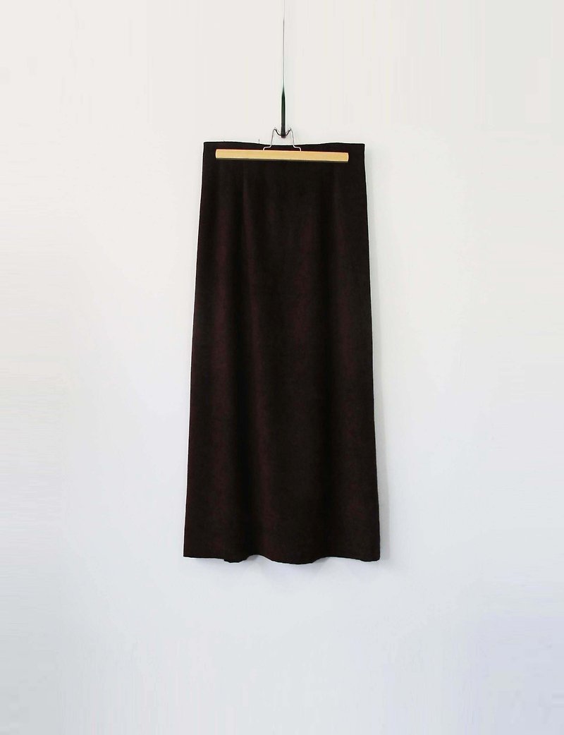 Wahr_brown wool dress - กระโปรง - วัสดุอื่นๆ สีนำ้ตาล