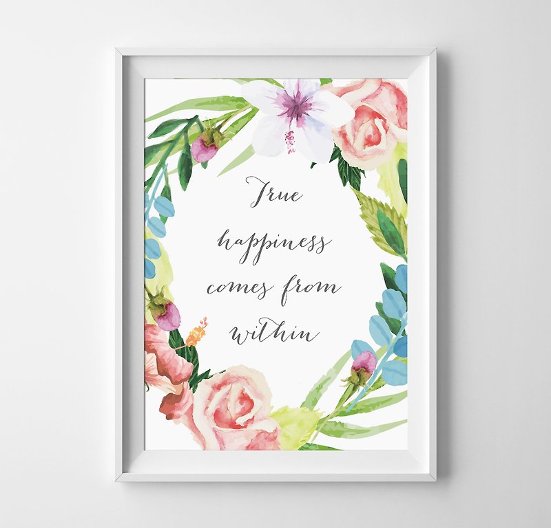 True happiness customizable posters - Wall Décor - Paper White