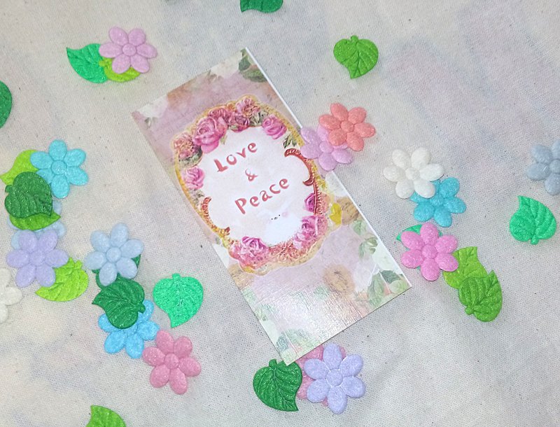 [Love and Peace] Bookmark / small pieces [three into] - Cards & Postcards - Paper Multicolor