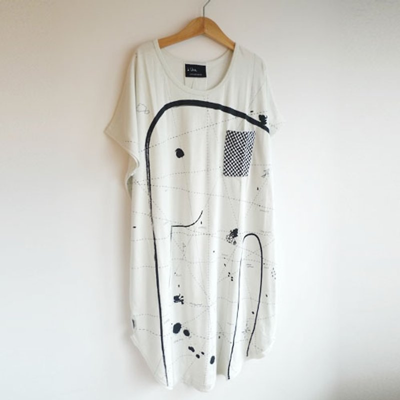 :. Urb ‧ Emma Elephant Parade map] female / oblong attached rope wear section - One Piece Dresses - Cotton & Hemp White