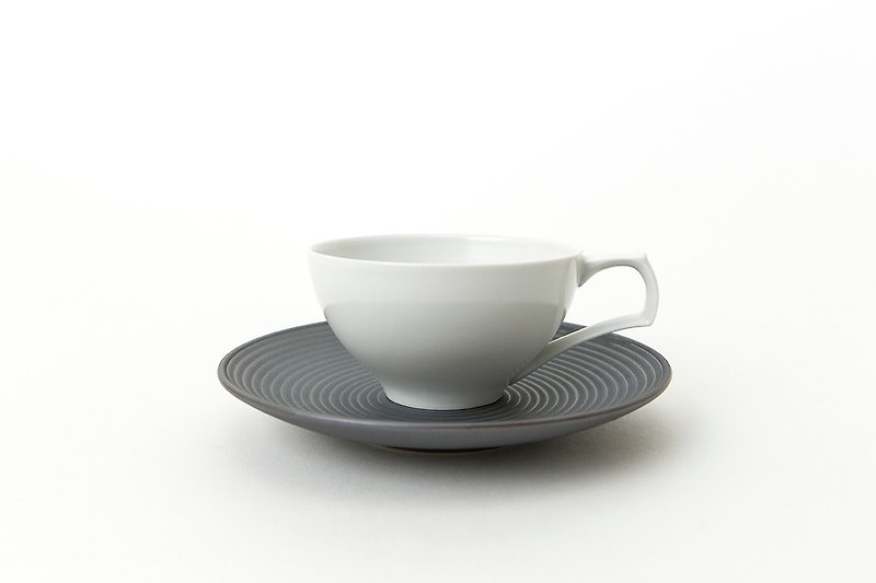 KIHARA 錆線紋 杯盤組 - 咖啡杯/馬克杯 - 瓷 白色