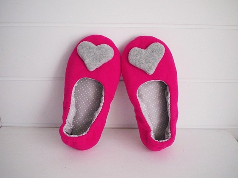 hairmo. Pink love indoor warm slippers - Indoor Slippers - Other Materials Red