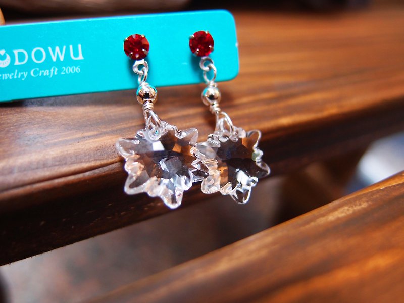"DODOWU jewelry hand-made light" [Austrian crystal ※ ice crystal diamond flower earrings ear anti-allergy] - Earrings & Clip-ons - Gemstone Multicolor