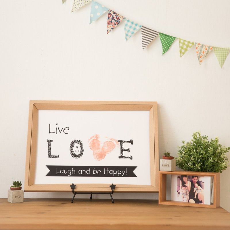 [スモールハンドペイント/ドローイングフィートの乳児成長メモリアルボックス]愛の<着色顔料を囲む>ライブ - その他 - 紙 ピンク