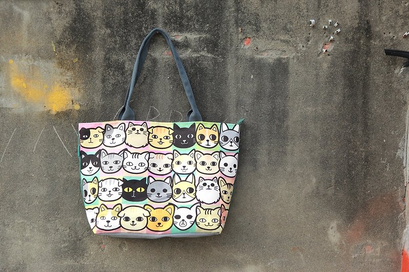 [Tote Bag-Large] ★Christmas Gift★ Hele Cat-Handmade Limited Edition - Messenger Bags & Sling Bags - Other Materials Green