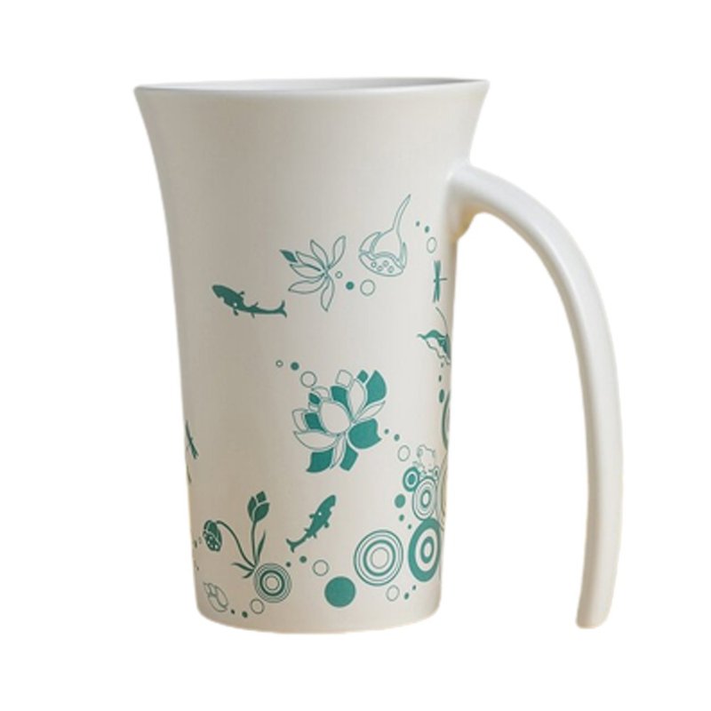 【Slightly slow】Xiahe silhouette trumpet cup-foggy white - ถ้วย - วัสดุอื่นๆ 