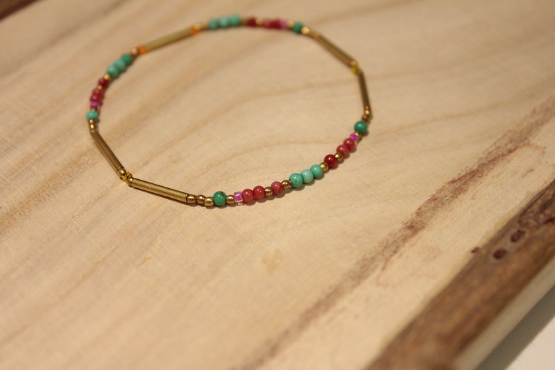 *hippie* Morocco│Red Coral Beads Mixed Turquoise Exotic Bracelet - สร้อยข้อมือ - วัสดุอื่นๆ หลากหลายสี