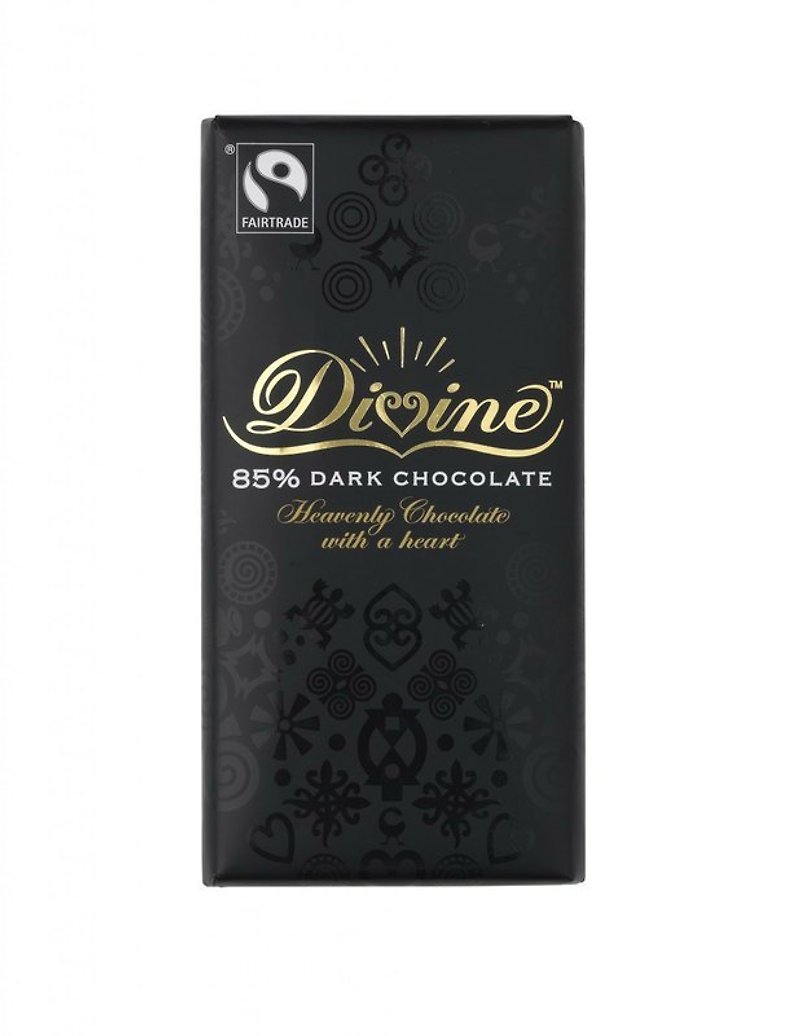 DIVINE 85% dark chocolate _ Fair Trade - เค้กและของหวาน - อาหารสด สีดำ